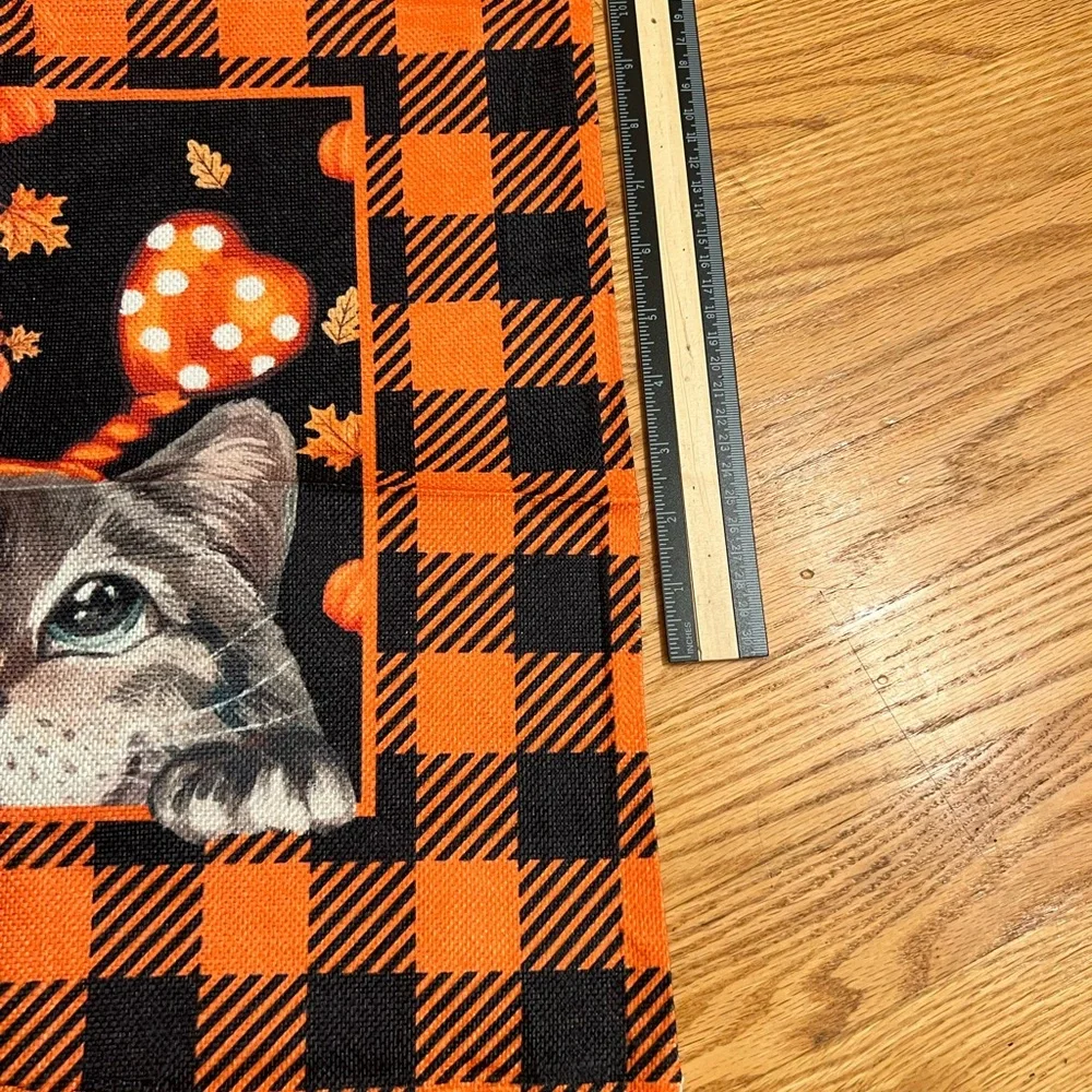 Plaid Cat Print Pillow Cover
